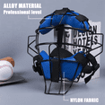 thumbnail image 3 of Full-Face Baseball Catcher Mask, Secure Fit Provides Protection and Comfort ,Does Not Obstruct View,Blue,1 x baseball face protector,Blue, 3 of 7