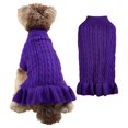 thumbnail image 2 of Hearth & Gear Turtleneck Warm Elegant Rope Pet Sweater Stretch Knit Ruffled Sweater Dress Pet Clothes for Small Dogs Boy Pet Clothes for Medium Dogs Summer Pet Clothes for Medium Dogs Girl Pet Clothes, 2 of 6