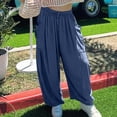 thumbnail image 4 of Yuyuzo Women's Wide Leg Elastic Waist Drawstring Lounge Pants with Pockets, Solid Color, 2X-Large, 4 of 7