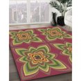 thumbnail image 3 of Ahgly Tapis de Zone Rond Lavable en Machine Intérieur Transitionnel Brun Doré Foncé, 4 Pieds Rond, 3 of 7