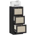 thumbnail image 1 of HOMCOM 3 Drawer File Cabinet Lockable Filing Cabinet for A4 Letter Black, 1 of 10