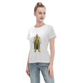 thumbnail image 4 of T-Shirt Basique à Manches Courtes pour Femme une Pièce Singe Jaune, 4 of 6