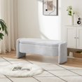 thumbnail image 2 of Kossmai Oval Lamb Fleece Fabric Storage Bench 47.24"L, 2 of 5