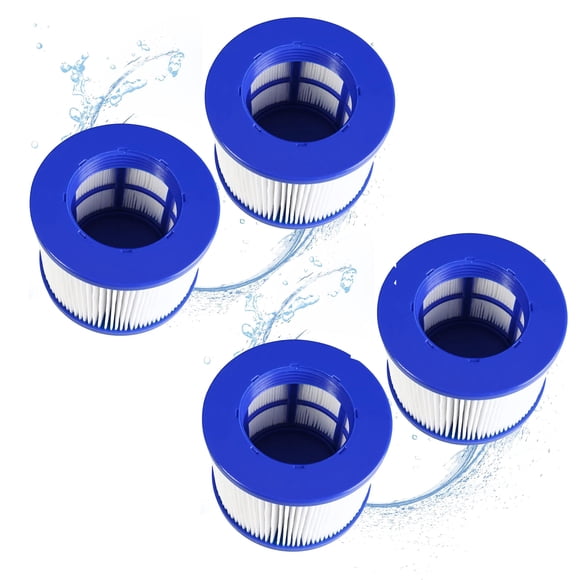 4-Pack Inflatable Spa Filter Cartridge (75 x 100mm) -Replacement for CleverSpa, AquaParx, AquaSpa & Most Portable Hot Tubs, All-Season Use