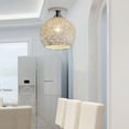 thumbnail image 3 of DOLITY Semi Flush Mount Ceiling Light, LED Bulb Not Included, Ceiling Light Fixture, Farmhouse Light Fixture Aluminum Lampshade for Hallway Dining Room - Argent, 3 of 9