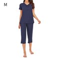 thumbnail image 1 of ziyahi Ensemble de Pyjama pour Femmes Sexy Col en V Haut Pantalon Modal, Bleu, m, 1 of 6