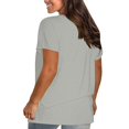 thumbnail image 4 of AherBiu Hauts Grande Taille pour Femmes Manches Courtes T-Shirts Col Rond Été Décontracté Confortable Basique T-Shirts, 4 of 4