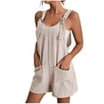 thumbnail image 1 of Dealovy Rompers for Women Summer Short Jumpsuits Dressy Casual Sleeveless Boho Overalls with Pockets, 1 of 6