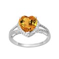 thumbnail image 1 of Citrine 925 Sterling Silver 8MM Heart Shape Women Promise Ring, 1 of 2