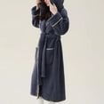 thumbnail image 1 of RXIRUCGD Mode Femmes Décontracté Uni Manches Longues Dames Ample Poche Garder au Chaud Peignoirs Faux Velours Tenue de Nuit Robe Chemises de Nuit( Gris, Taille:TG ), 1 of 3