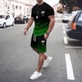 thumbnail image 2 of Ensemble de Complet pour Homme pour l'Été 2025 Survêtement Athlétique à Manches Courtes Col Rond Taille à Blocs de Couleur Tenue Décontractée de Performance pour un Style Quotidien, 2 of 5