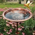 thumbnail image 4 of Bird Bath Standing Iron Rustproof Outdoor Birdbath | Adjustable Height 80cm x 30cm Basin | Robust Bird Feeder with Leaf & Bird Decor | Easy Clean Multi-Use Garden Bowl, 4 of 6