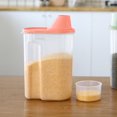 thumbnail image 3 of Rice Storage Container Cereal Container Dispenser  2.5L Sealed Dry Food Storage Container Plastic Pantry Storage Container with Measuring Cup  for Rice  Bean and Cereal - by, 3 of 10