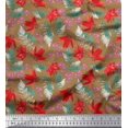 thumbnail image 1 of Soimoi Poly Georgette Fabric Spruce Leaves & Lily Floral Print Fabric by Yard 42 Inch Wide, 1 of 3