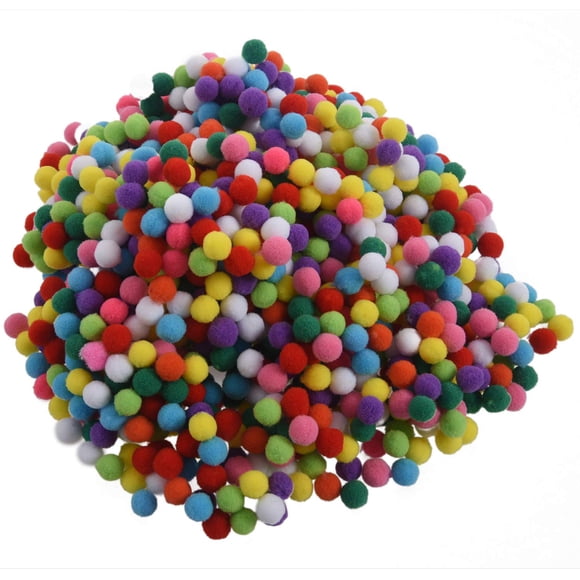 1000 Pcs Pompons Doux et Duveteux de 10 mm Multicolores pour Bricolage pour Enfants