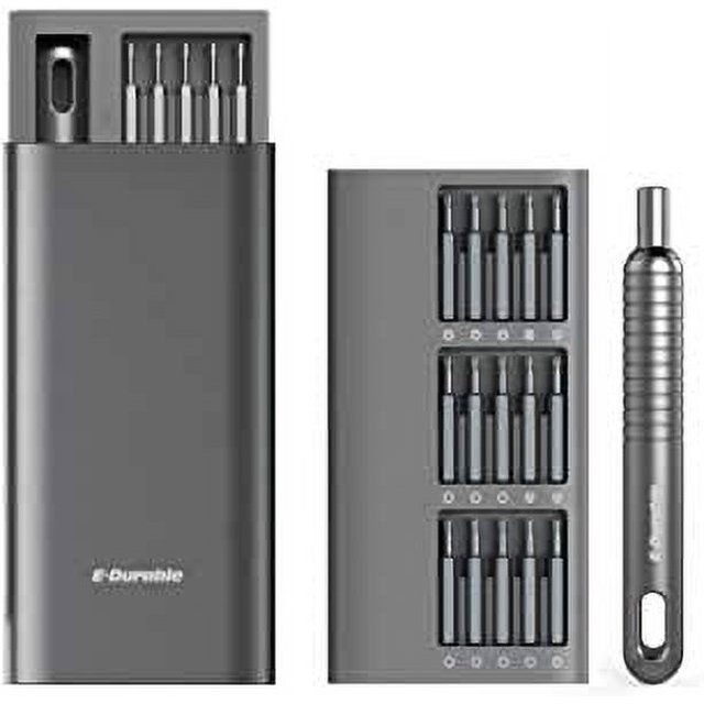 31-In-1 Mini Precision Screwdriver Set, Silver Repair Tool Kit for Electronics & Gadgets, Magnetic Bits & Durable Handle, Sandblasted Anodized Grip, Lightweight & Compact,