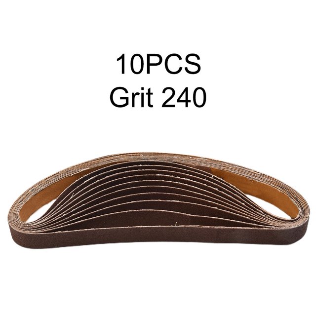 10Pcs 15*452Mm Sanding Belt 60-600-Grit For M10 Sander Adapter Polishing Machine
