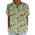 thumbnail image 4 of Pisexur Nouveau T-shirt à Manches Courtes Col Rond Imprimé Décontracté pour Femmes, Hauts d'Été pour Femmes Noir, P, 4 of 4