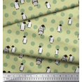 thumbnail image 2 of Soimoi Modal Satin Fabric Dot & Penguin Ocean Print Fabric by the Yard 42 Inch Wide, 2 of 3
