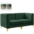 thumbnail image 1 of Meridian Furniture Alina Green Velvet Modular Sectional, 1 of 16