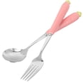 thumbnail image 4 of 2pcs Easter Themed Children's Flatware Adorable Cartoon Carrot Fork Spoon Cutlery Utensils, 4 of 8