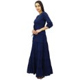 thumbnail image 2 of Bimba Robe Maxi d'Été en Coton à Manches 3/4 pour Femme, Taille à Cordon, 2 of 7