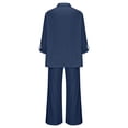 thumbnail image 4 of Miqool 2 Piece Sets for Women Summer Tracksuits Button Down Oversized Shirts and Wide Leg Long Pants Two Piece Lounge Sets Matching Outfits with Pockets, 4 of 6
