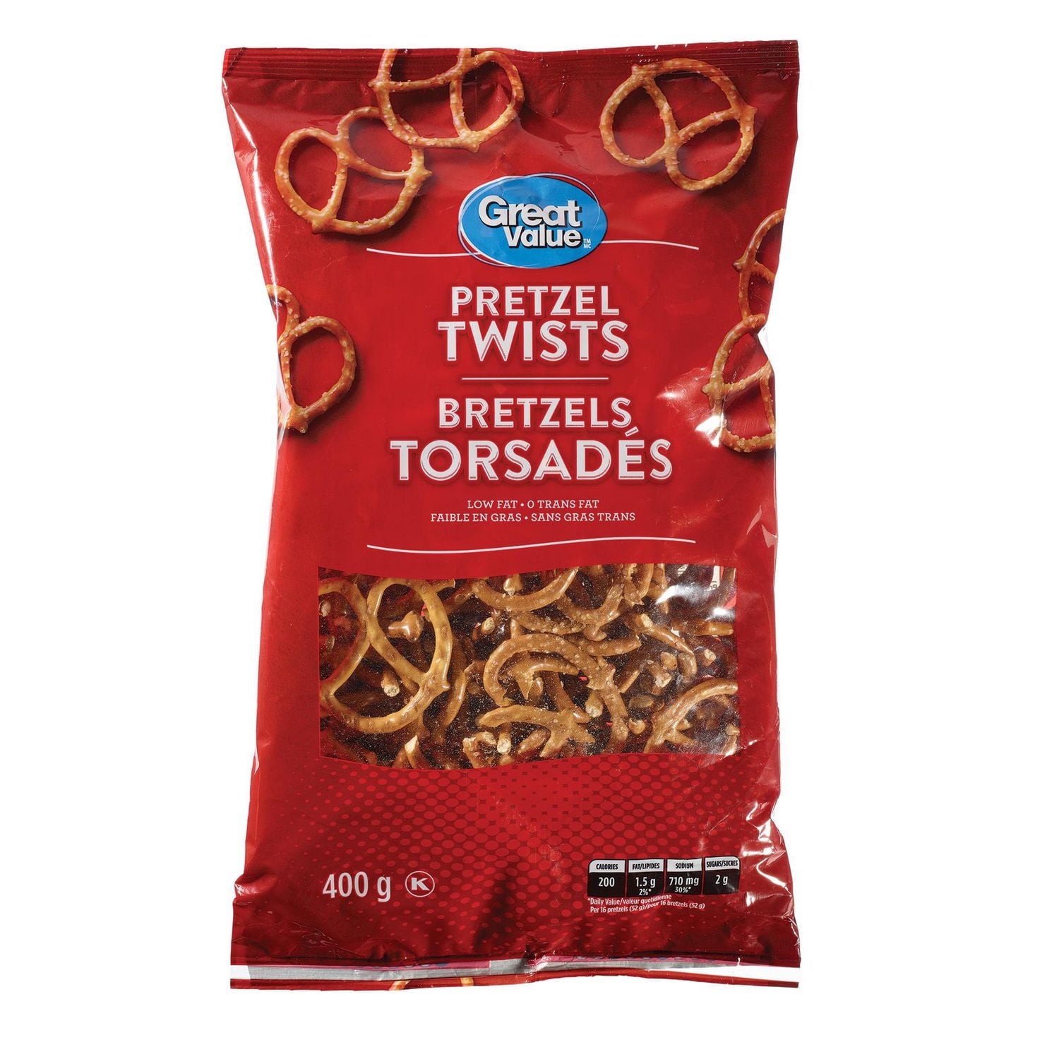 Grandes torsades de bretzel Great Value, 400 g