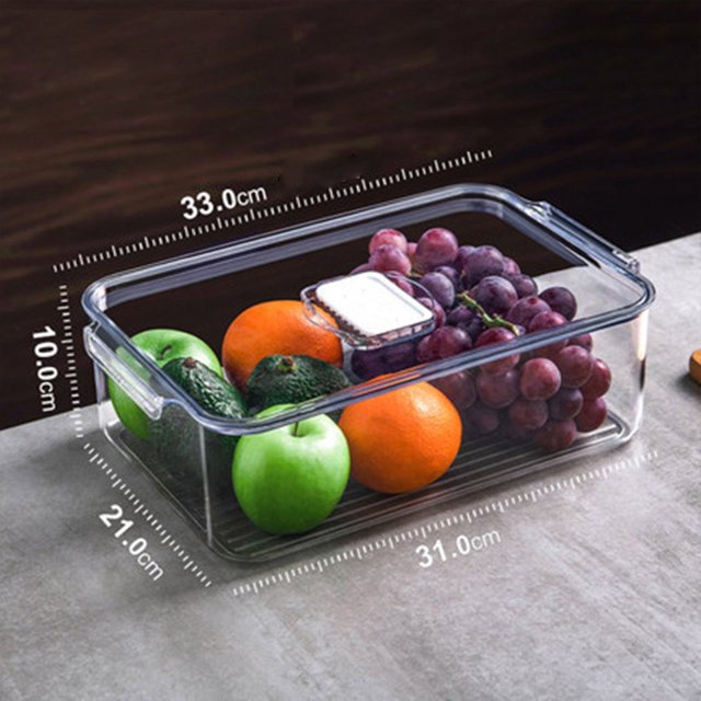 Bacs de Rangement en Plastique Transparent Organisateurs Multi-Usages pour Stockage Alimentaire