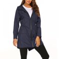 thumbnail image 4 of PRAETER Nouveau Imperméable Léger pour Femmes Veste Imperméable à Capuche pour Randonnée en Plein Air Vestes de Pluie Longues Vêtements de Pluie Actifs, 4 of 4