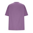 thumbnail image 4 of Plebaso T-Shirts Surdimensionnés pour Femmes 2025 Manches Courtes Hauts Amples Col Rond Décontracté Uni T-Shirts Basiques pour Femmes, 4 of 5