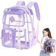 thumbnail image 1 of Clear Backpack For School PVC Transparent Bookbag For Girls Stadium Approved See Through Backpack, 1 of 9
