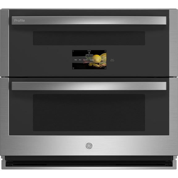 GE Profile Four Mural à Convection Intelligent Intégré Twin Flex de 30 Pouces en Acier Inoxydable - PTS9200SNSS