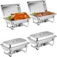 thumbnail image 1 of Garvee 8 Qt Chafing Dish for Buffet Set, Stainless Steel Buffet Servers, 4 Pack, Silver, 1 of 6
