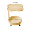 thumbnail image 3 of Coffee Modern Rolling Side Table Mobile End Table With Wheels 2-Tier Nesting Table For Living Room Bedroom Portable C-Shaped Frame Locking Casters Pp Top Iron Frame Dimensions Not Provided, 3 of 7