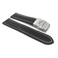 thumbnail image 3 of 24mm Leather Watch Strap Band Deployment Clasp Buckle and White Stitching, 3 of 7