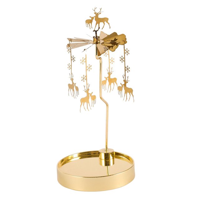 GUOOL Golden Rotating Candle Holder Holder Home Candlestick Centerpieces Wedding Table 19cm