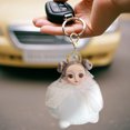 thumbnail image 2 of Fluffy Doll Keychain Pendant Soft Plush Toy Backpack Charm White Metal Hook Attachment Car Accessory Gift Decorative Item Lightweight Portable Fur Simulation O-574 White, 2 of 8