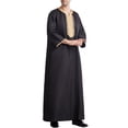 thumbnail image 4 of Birdeem Robe Musulmane pour Homme Robe Arabe Mi-Longue Style Manches 8/4 Brodée Col Montant Poche Longue Chemise Mode Décontractée Robe, 4 of 9