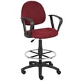 thumbnail image 1 of Bowery Hill Fabric Drafting Stool with Loop Arms in Burgundy, 1 of 8