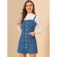 thumbnail image 2 of INSPIRE CHIC Women's Classic Adjustable Strap A-Line Overall Denim Dress, 2 of 6
