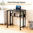 thumbnail image 2 of BeesClover Folding Desk Mobile Small Rolling Computer Desk,24.8 Inch Foldable Laptop Cart Table with Wheels,Portable Office Desk for Small Space Couch Bed,Easy Assembly, 2 of 8