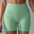 thumbnail image 2 of WEIYLL Yoga Womans Shorts Seamless Scrunch Workout Gym Solid Color Green Pants S, 2 of 5