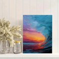 thumbnail image 2 of Qisvanset Romantic Ocean Wave Sunset Canvas Print 12x16 Inch Lounge Wall Art, 2 of 8