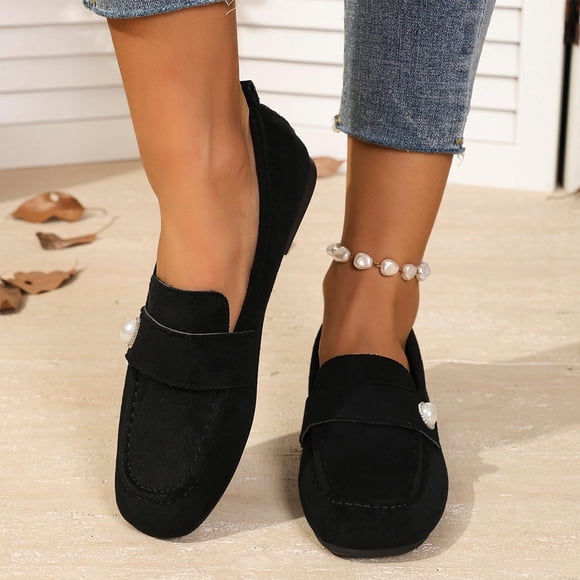 Mevxay Chaussures à Talons Compensés Unies pour Femmes, Printemps/été, Mode Décontractée Polyvalente, Noires, Taille 7