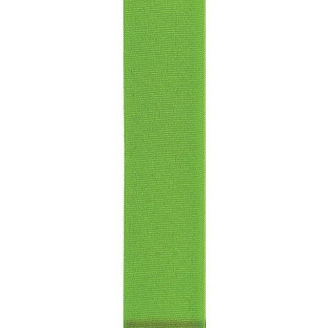 Offray Gros-Grain 10 mm Ribbon Vert Vif, Montré comme une Bande Gros Plan Verticale à texture Côtelée, Idéal pour arrangements Floraux, Emballage Cadeau, Décorations et Divers Bricolages.