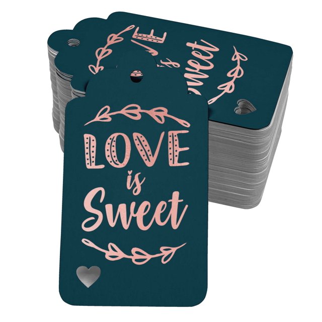 Inkdotpot Rose Gold Foil Paper Hang Tags Love Is Sweet Wedding Favor Tags 50 Pack
