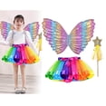 thumbnail image 4 of Girls Butterfly Wing Costume Fancy Dress up Fairy Princess for Photo Props Rose Red, 4 of 8