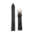 thumbnail image 2 of thinsony Leather Watch Band Butterfly Deployment Clasp Buckle Black-18mm-White thread, 2 of 9