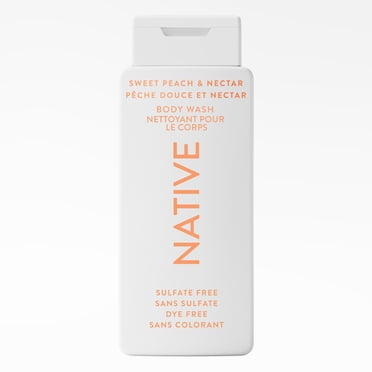 Nettoyant pour le corps Native pour femmes et hommes, parfum de pêche douce et nectar, ingrédients d’origine naturelle, sans sulfates, fraîcheur pendant 24 heures, 532 mL